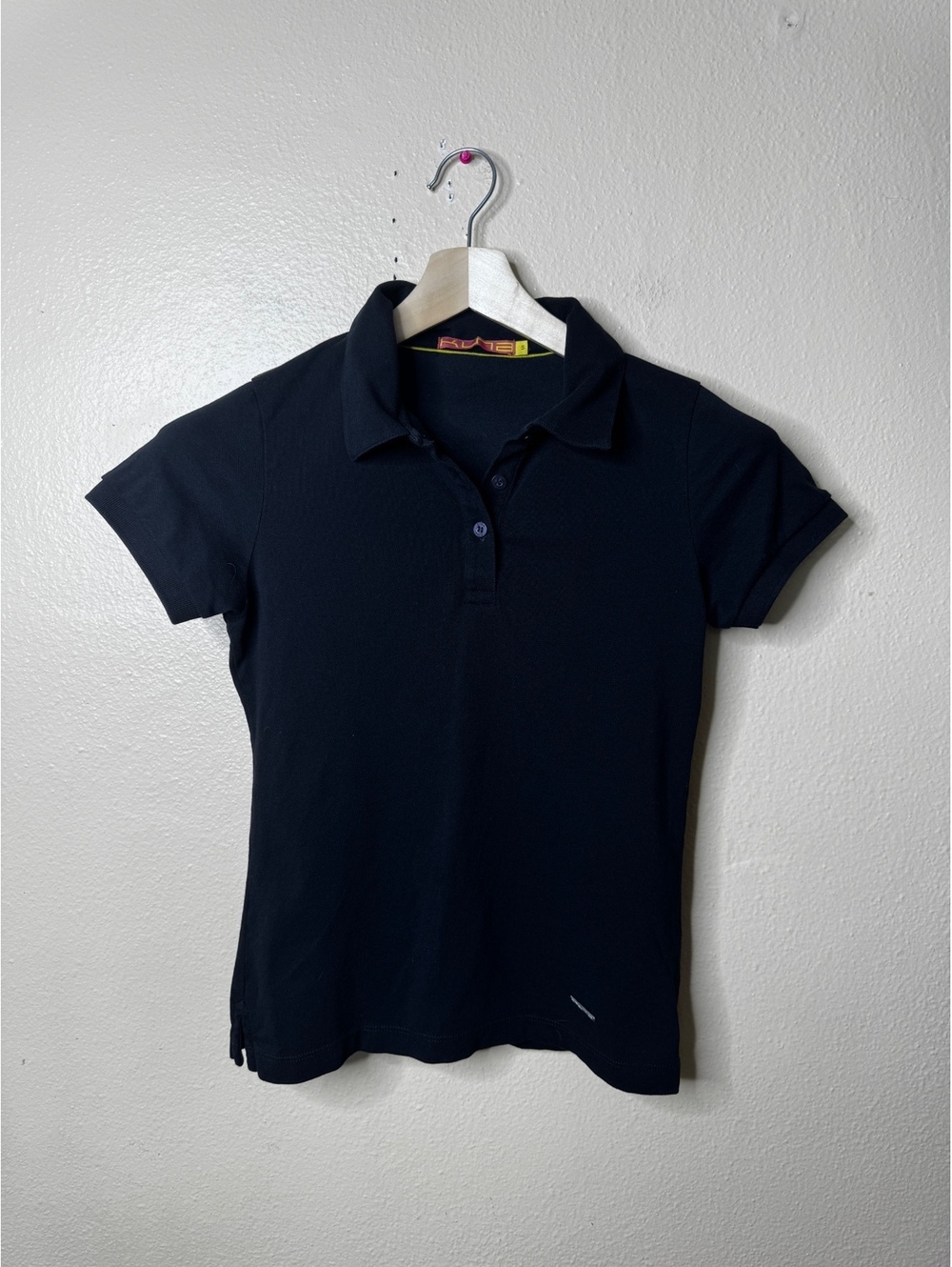 KUNA Polo Shirt Women's Small Black Short Sleeve Pima Cotton Classic Fit